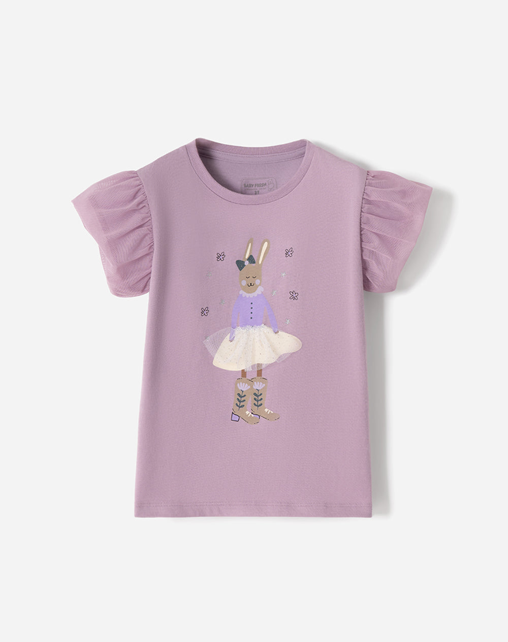 Camiseta regular fit manga corta lila