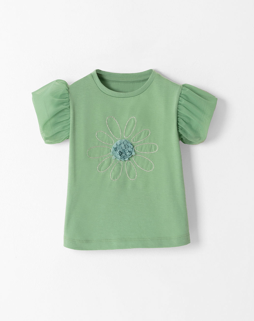 Camiseta regular fit manga corta verde
