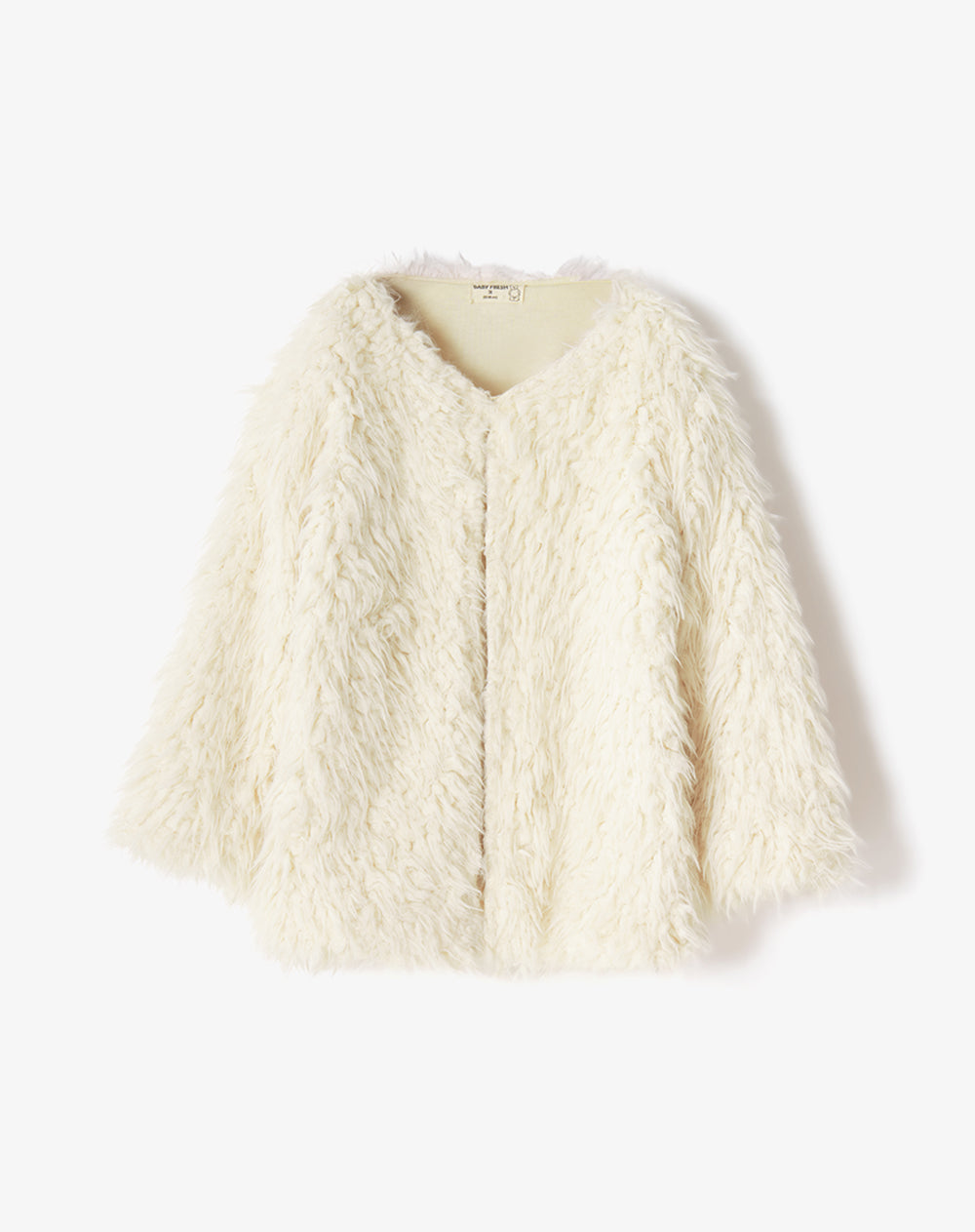 Chaqueta peluche regular crema niña