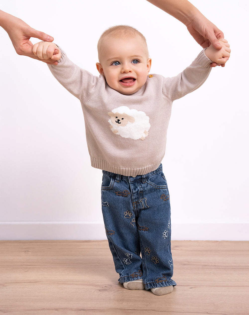 Jean wid leg tiro medio algodón indigo oscuro bebé