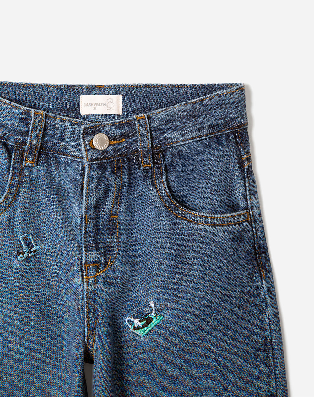 Jean baggy fit tiro medio indigo oscuro