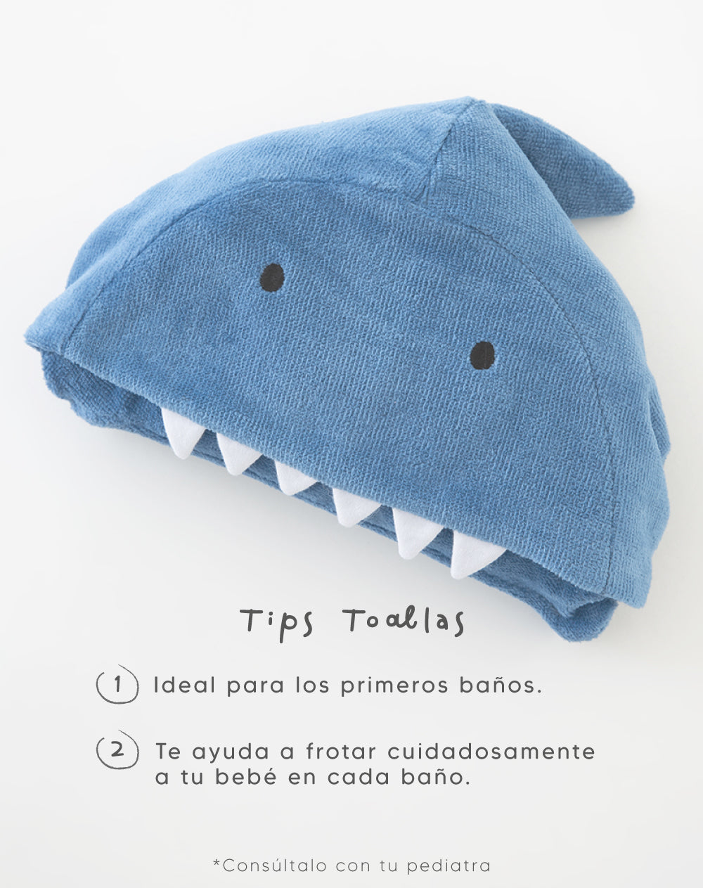 Toalla de tiburón  azul