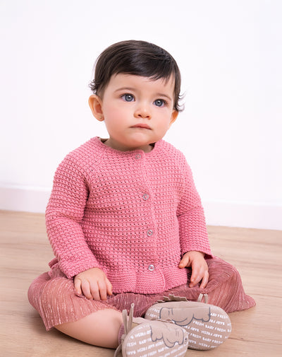 Buzo tejido rosa bebé niña