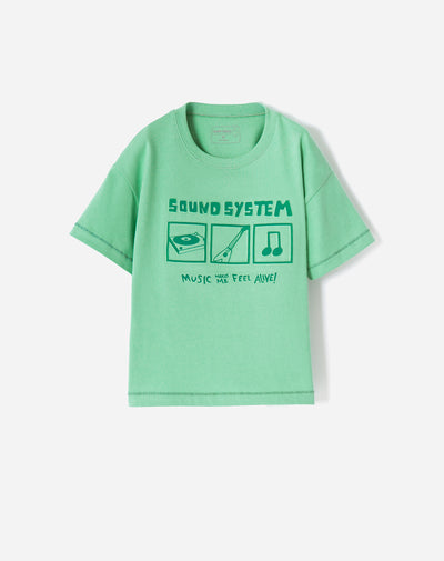 Camiseta oversized fit manga corta verde