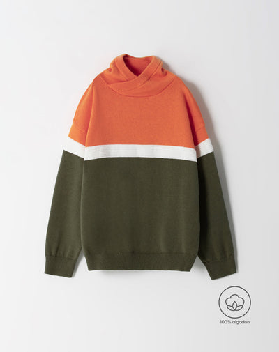 Buzo regular tejido de punto algodón verde niño