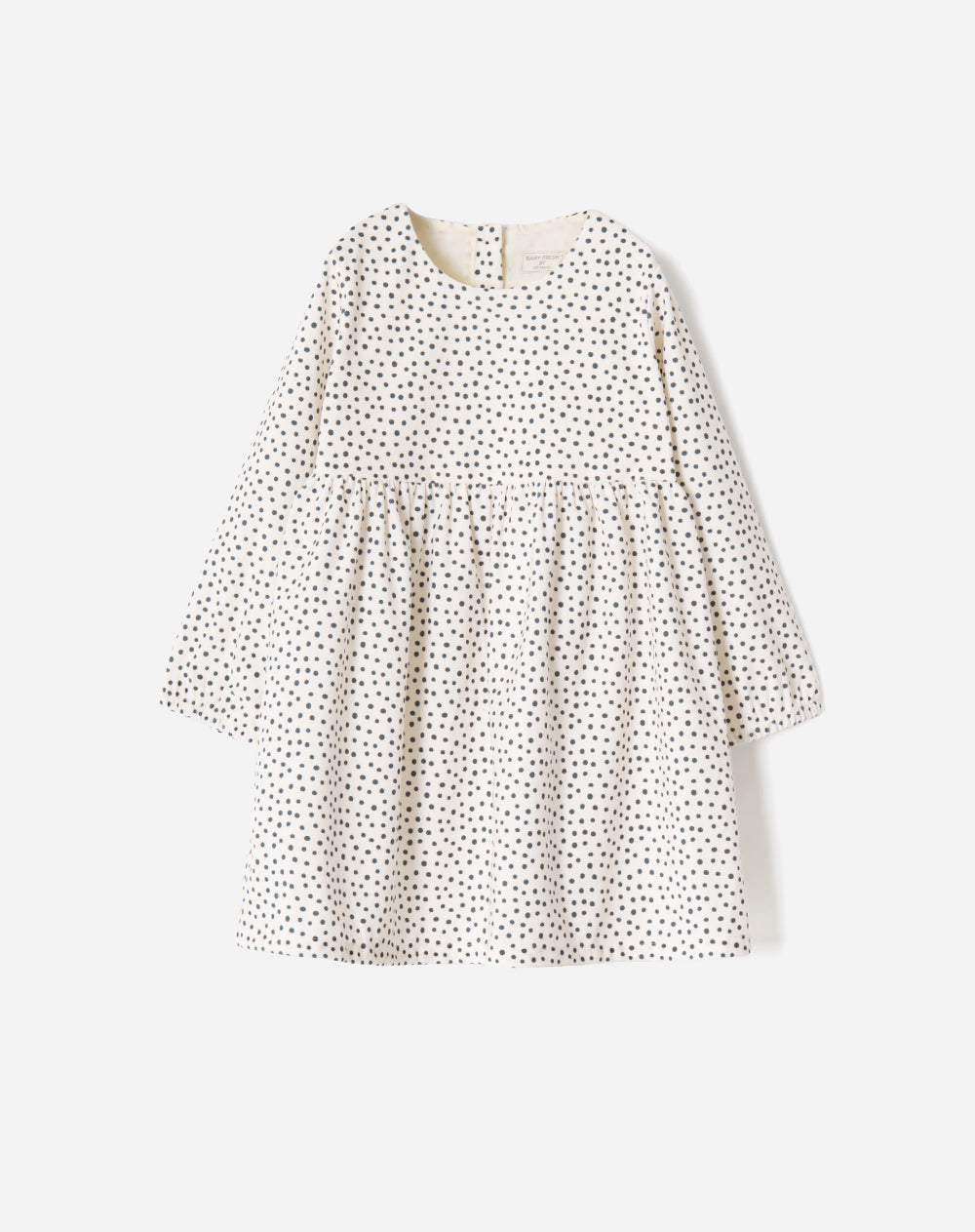 Vestido medio beige estampado