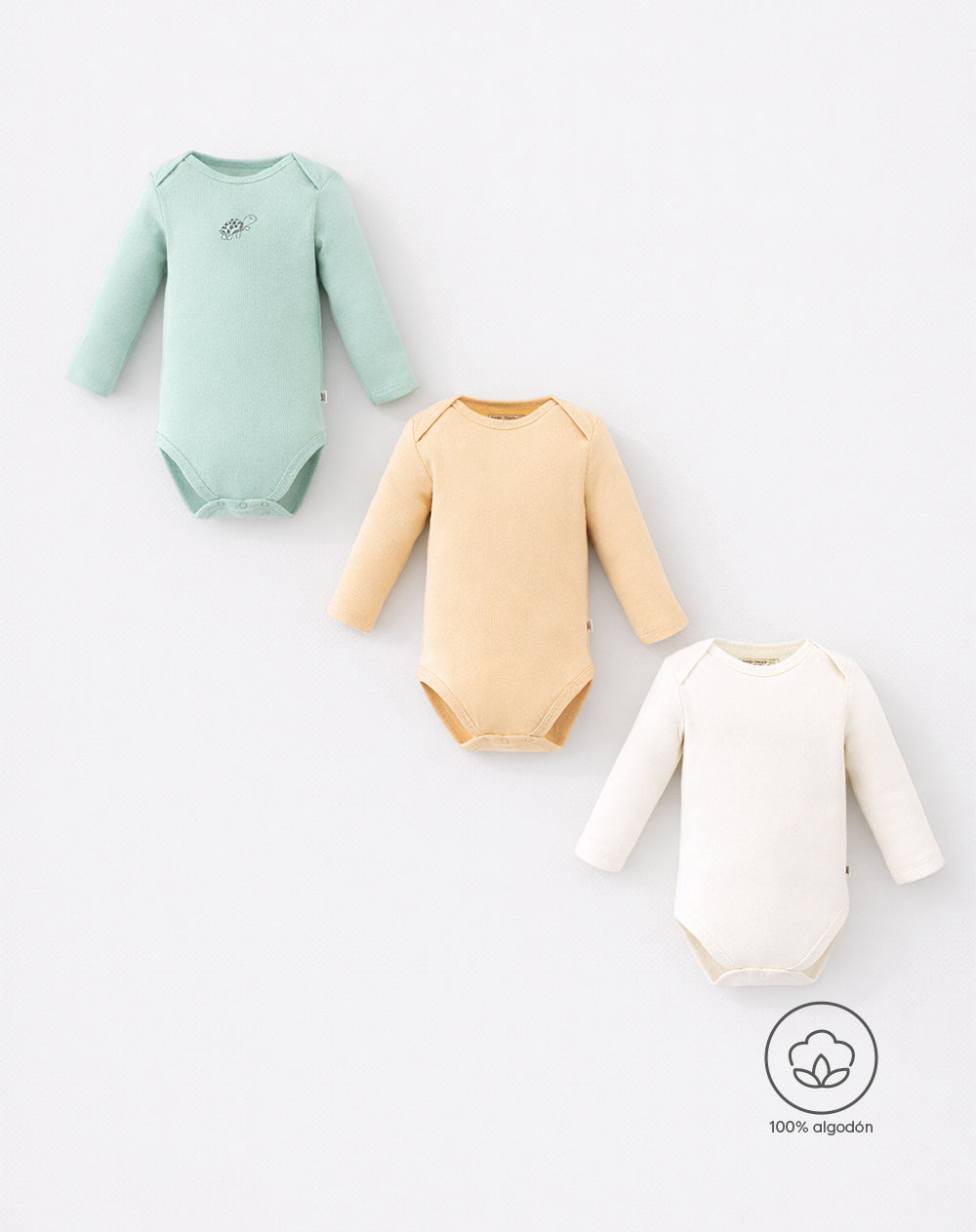 Body manga larga algodón x3unds surtido bebé unisex