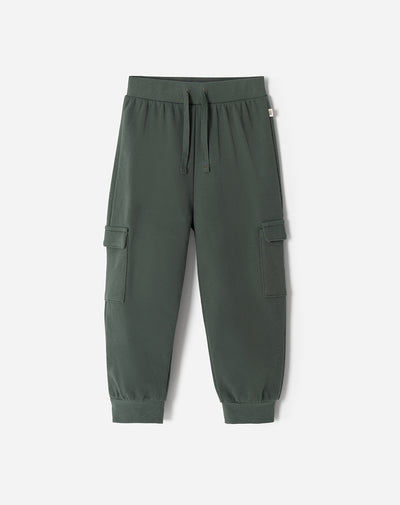 Jogger regular algodón verde niño