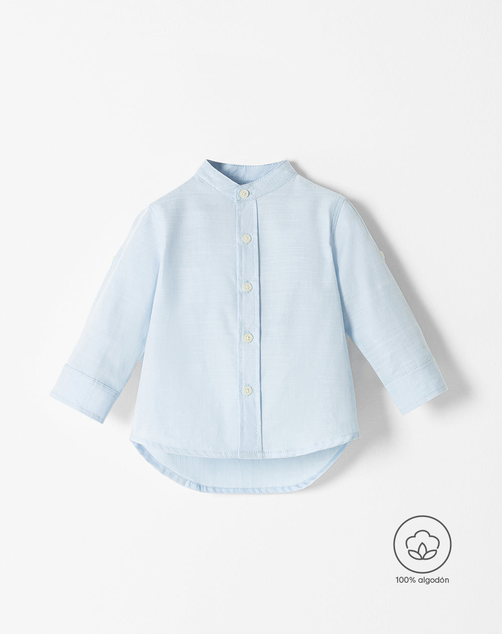 Camisa regular fit manga larga azul clara