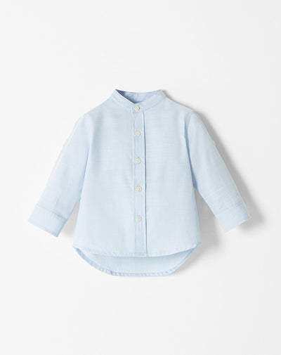 Camisa regular fit manga larga azul clara