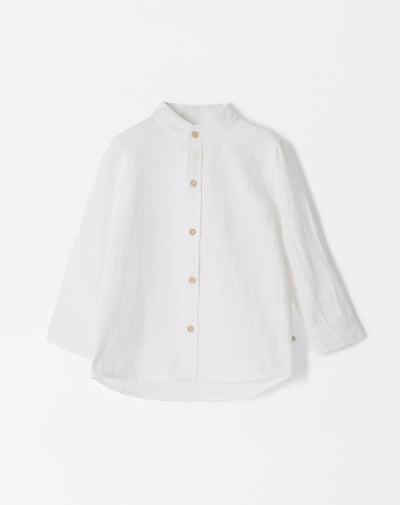 Camisa regular fit manga larga blanca