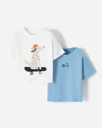 Camiseta regular x2unds surtida bebé niño