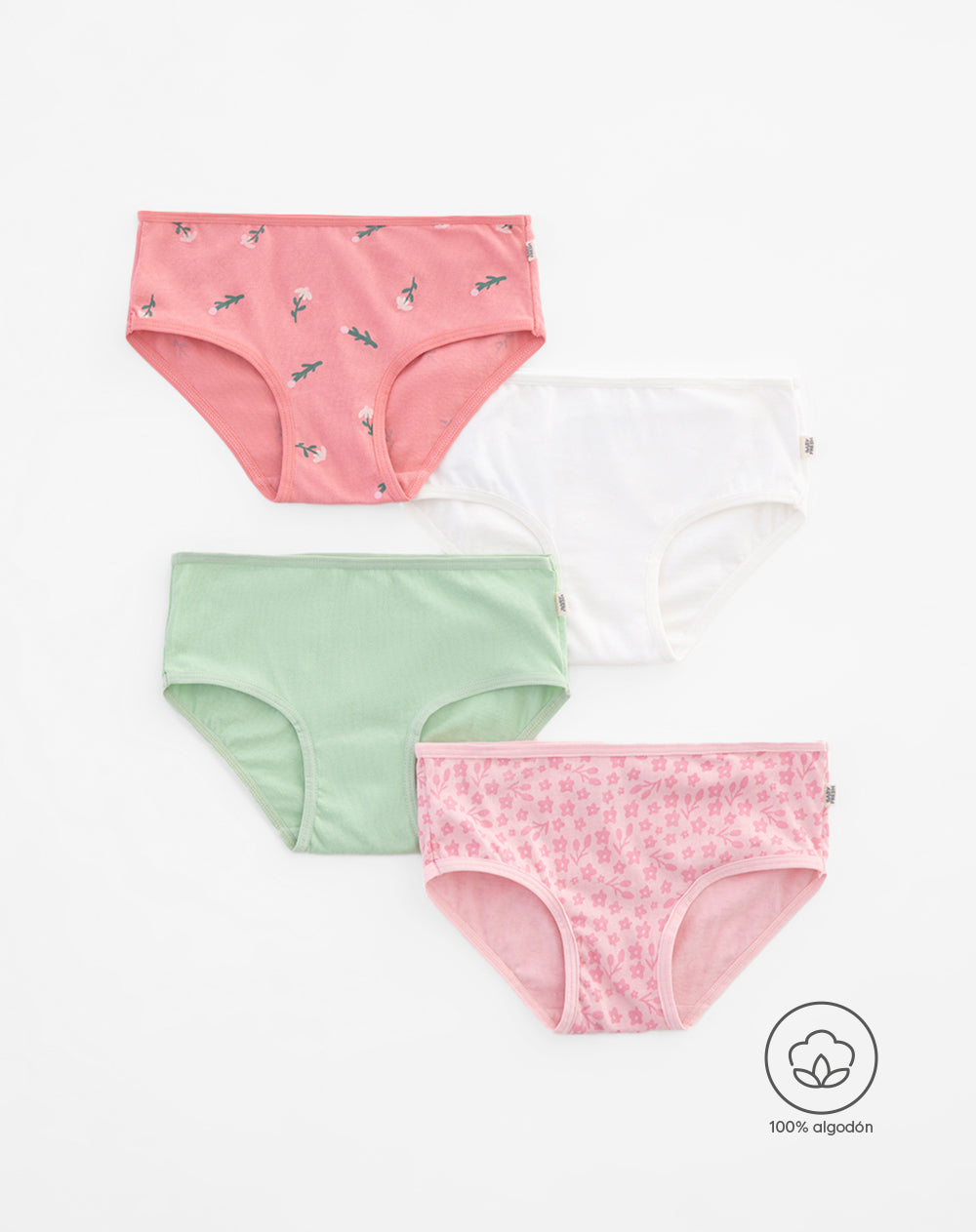 4 pantys clasico en punto tiro alto surtido