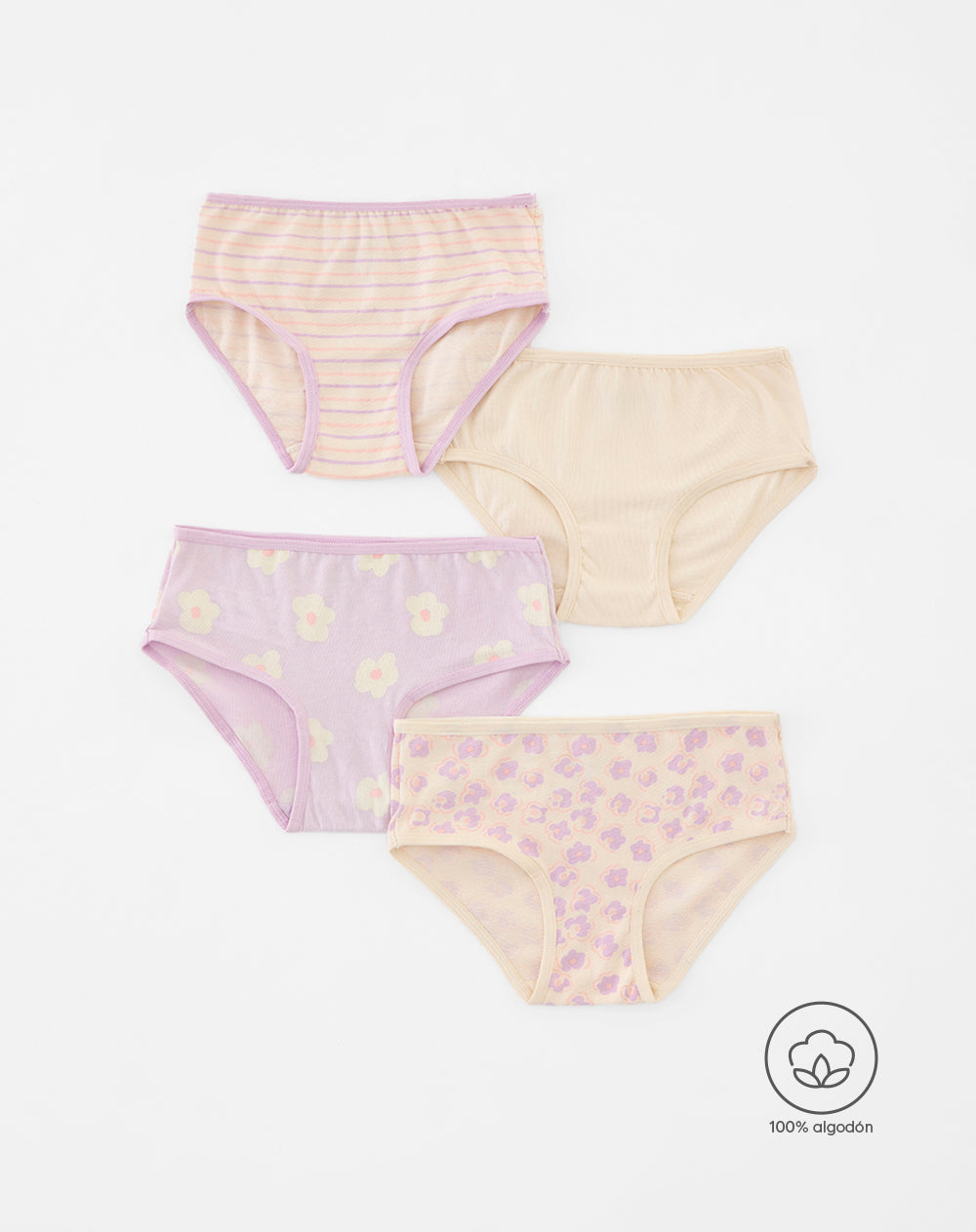 4 pantys clasico en punto tiro alto surtido