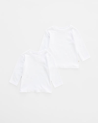 2 camisetas fitted fit manga larga blanca