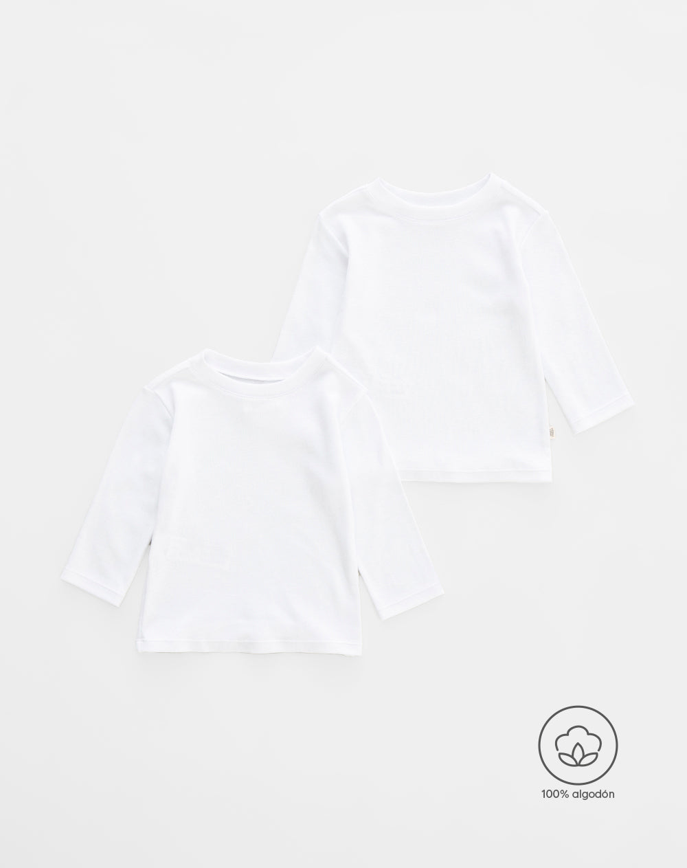 2 camisetas fitted fit manga larga blanca