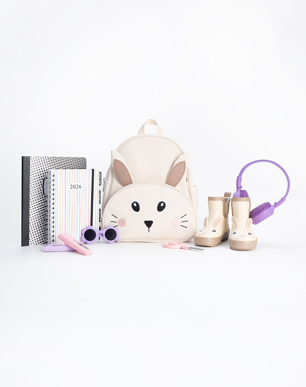 Morral de conejo beige niña