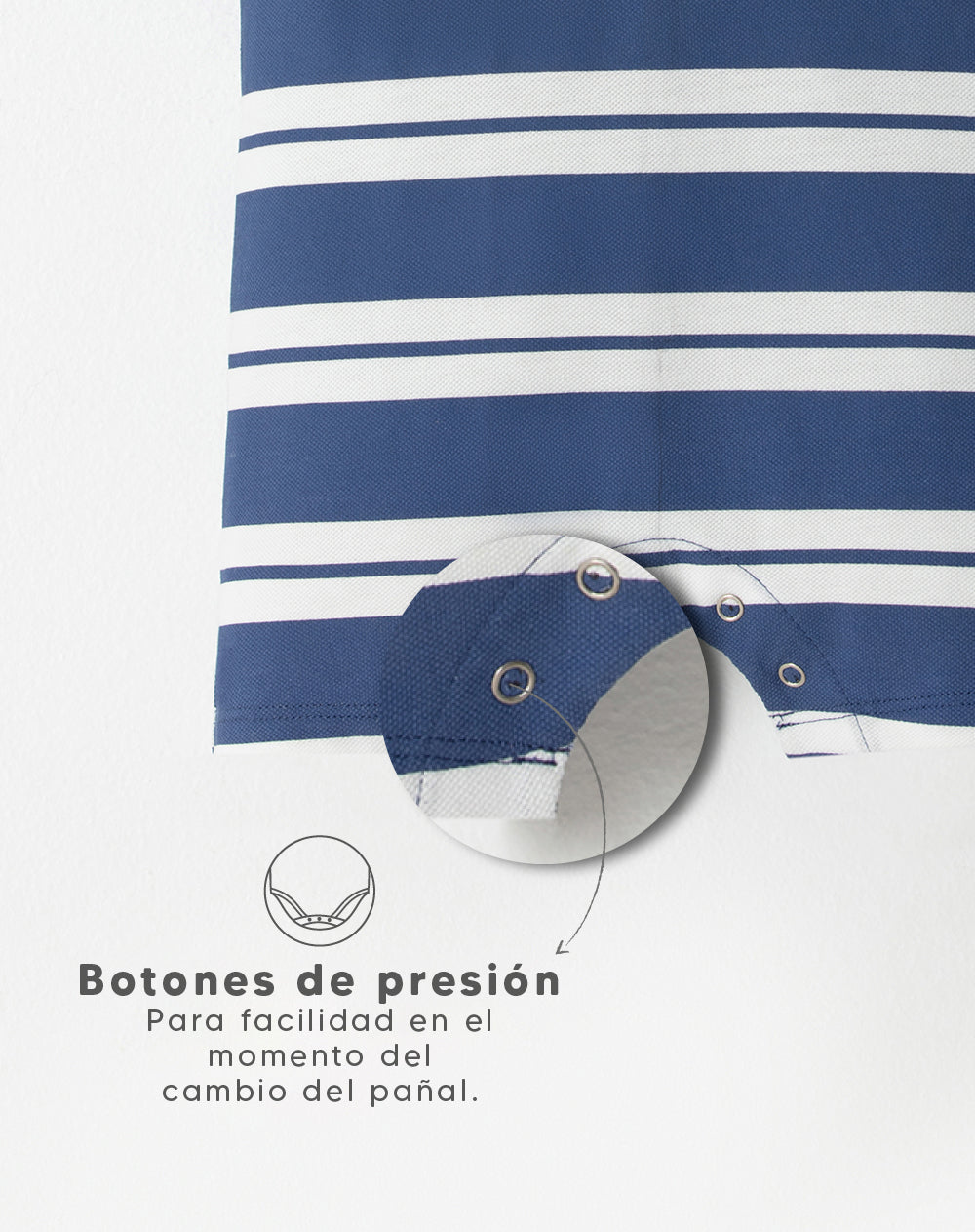 Enterizo regular fit azul rayas