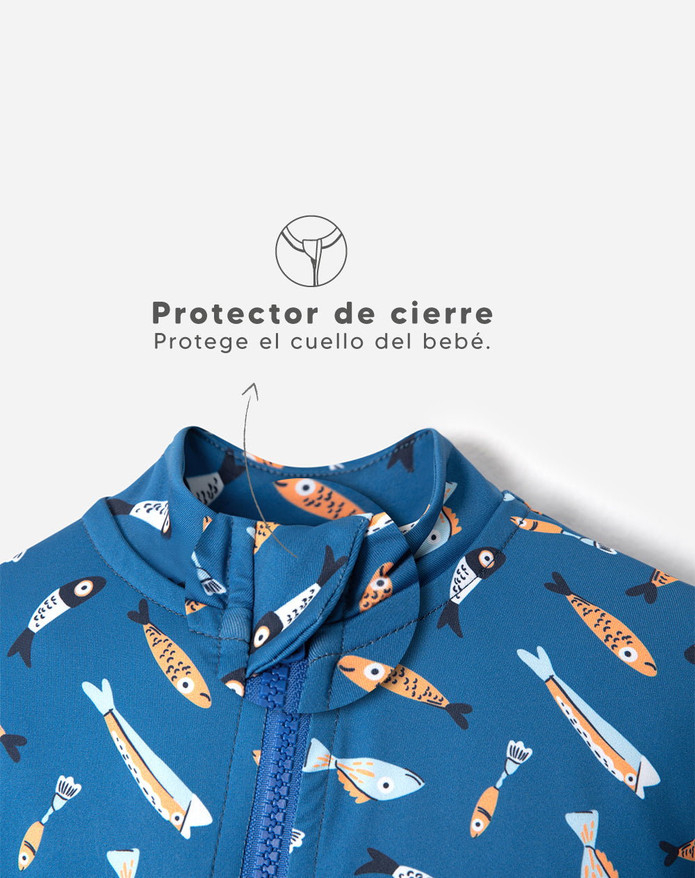 Vestido de baño azul estampado