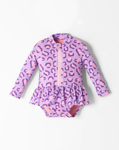 Vestido de baño lila estampado