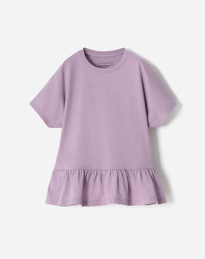 Camiseta oversized algodón lila niña