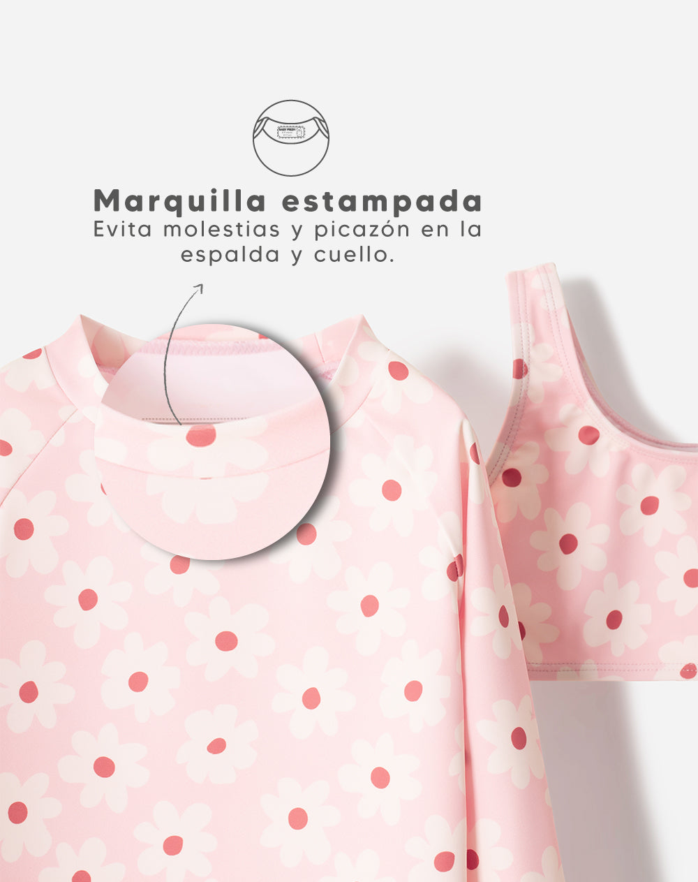 Vestido de baño 3 piezas protección UV estampado niña