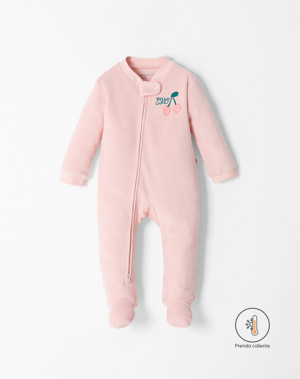 Pijama bebé niña cierre doble sentido manga larga rosada