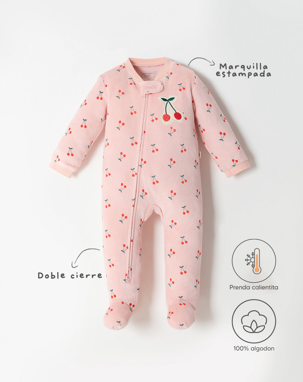 Pijama regular fit rosada estampada