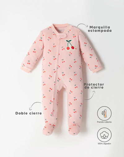Pijama regular fit rosada estampada