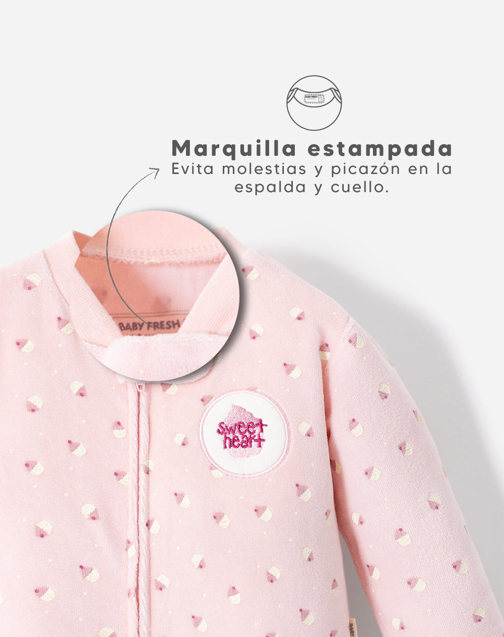 Pijama regular fit rosada estampada