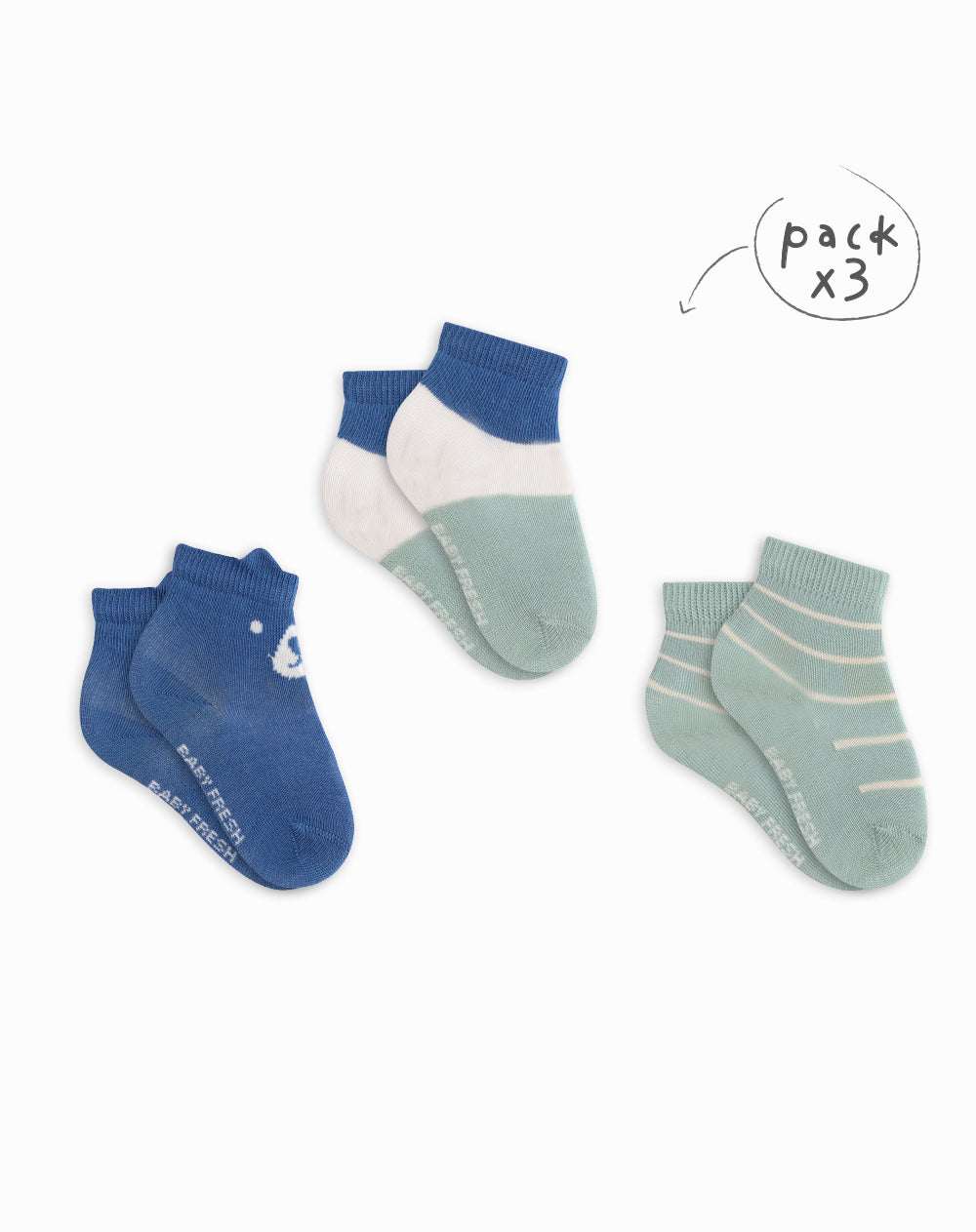 3 pares de medias largas surtido