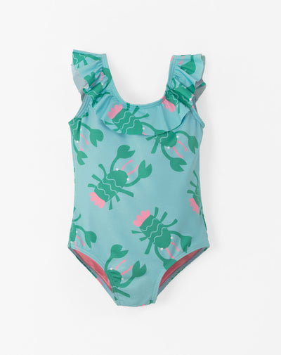 Vestido de baño azul estampado