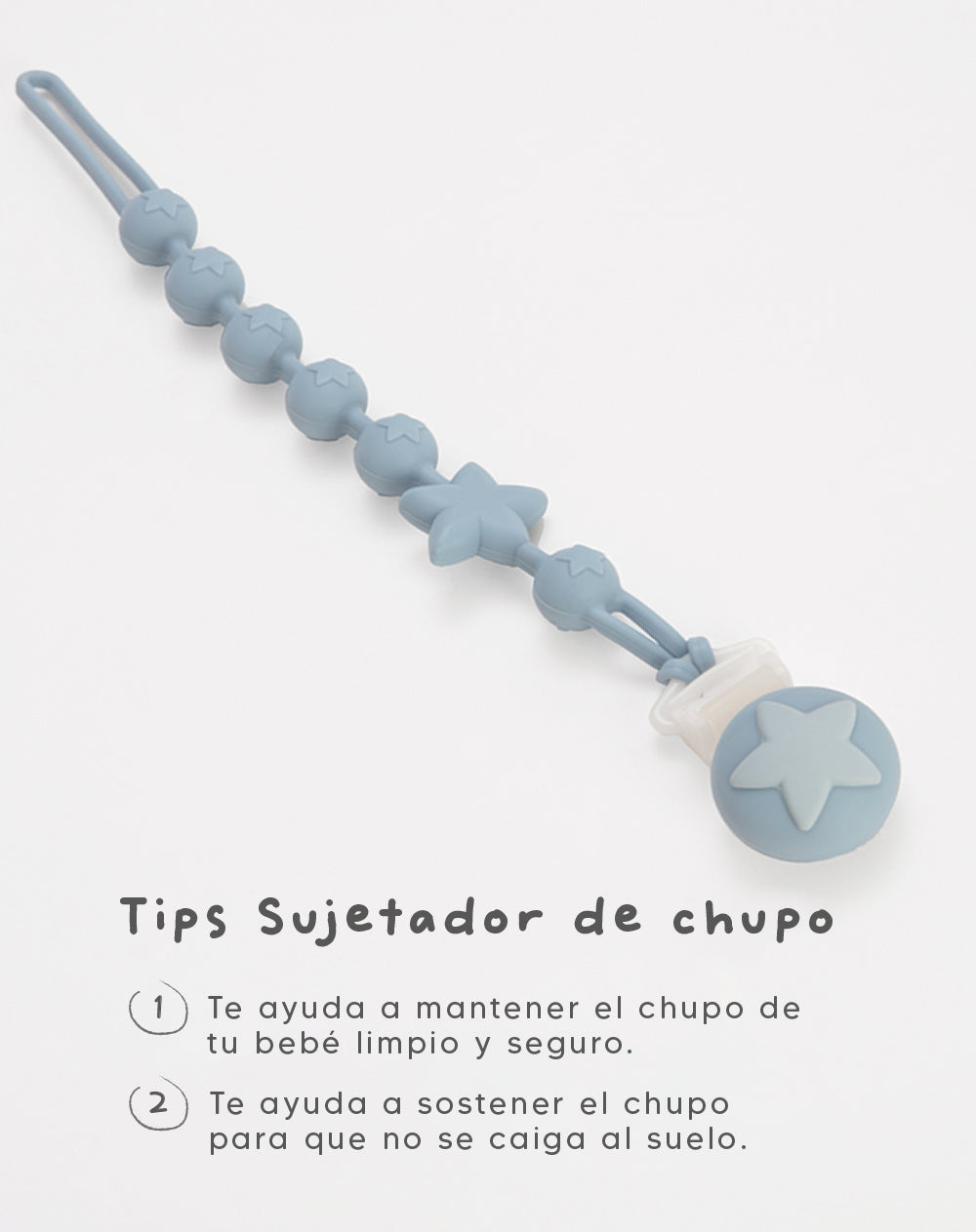 Sujetador de chupo azul