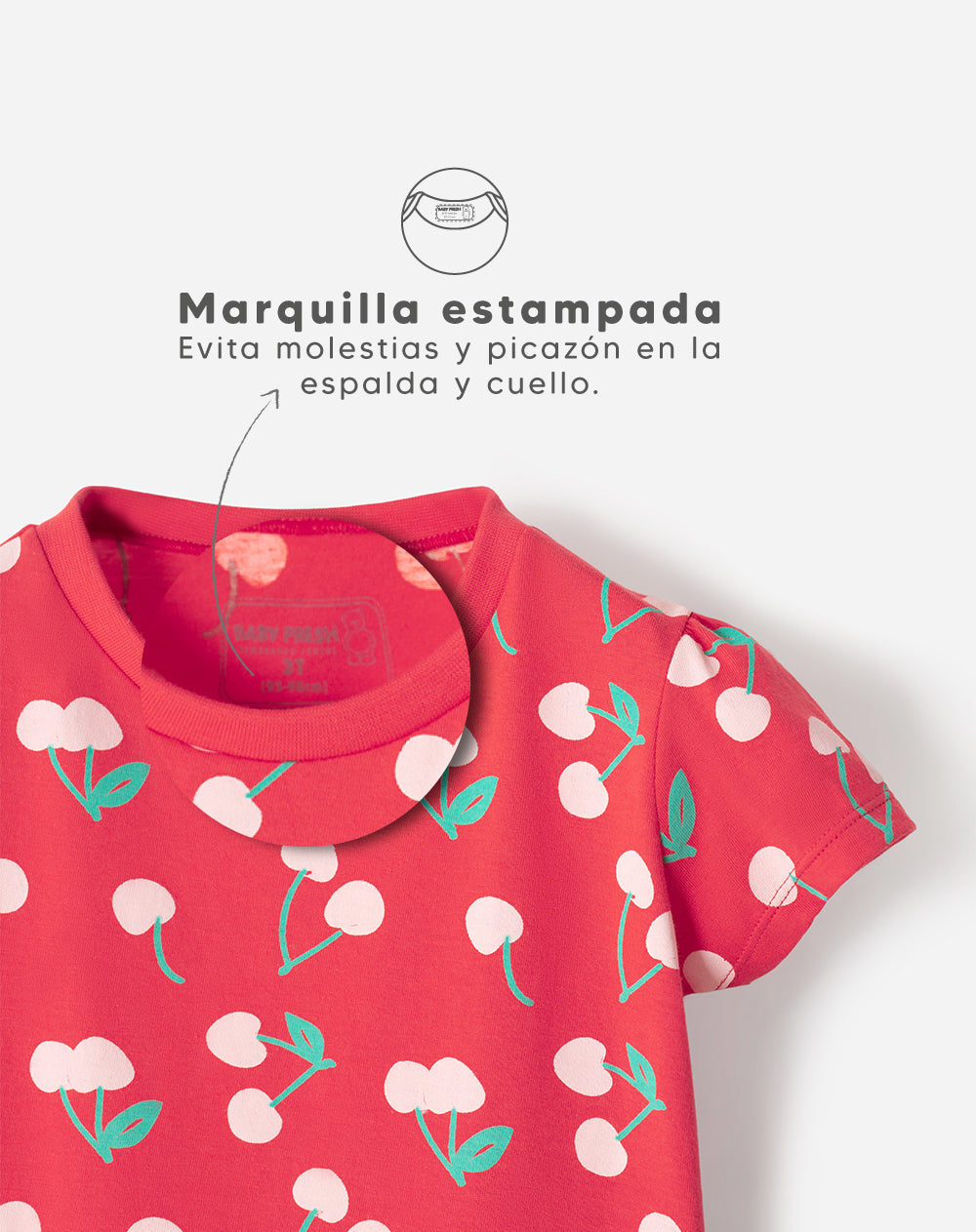 Pijama fitted fit manga corta rojo estampado