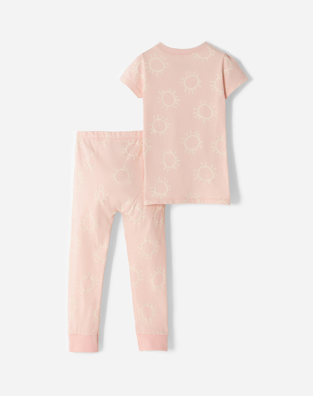 Pijama fitted fit manga corta rosada estampada
