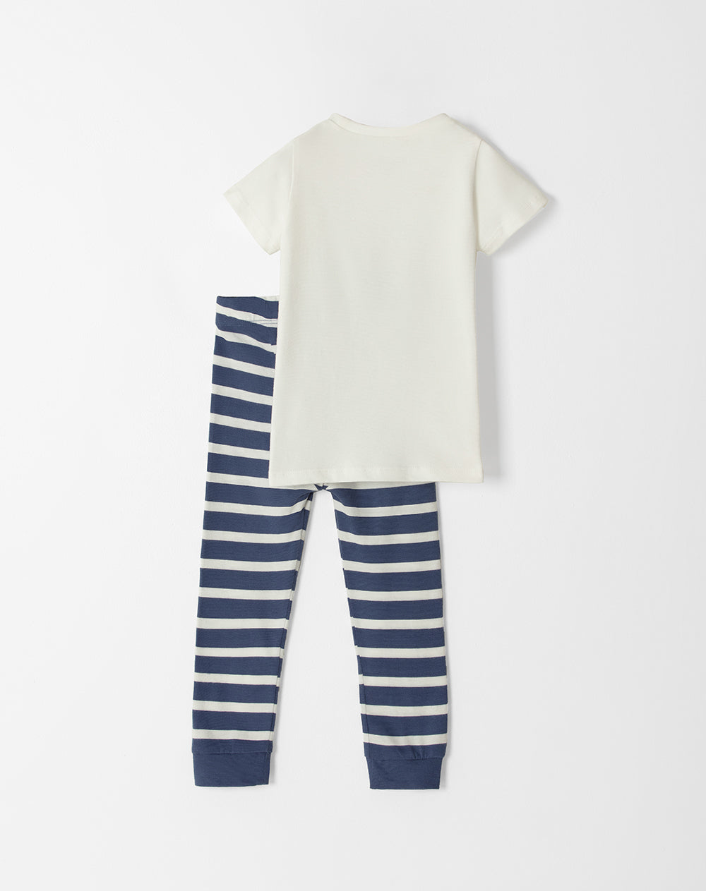 Pijama fitted fit manga corta azul con rayas