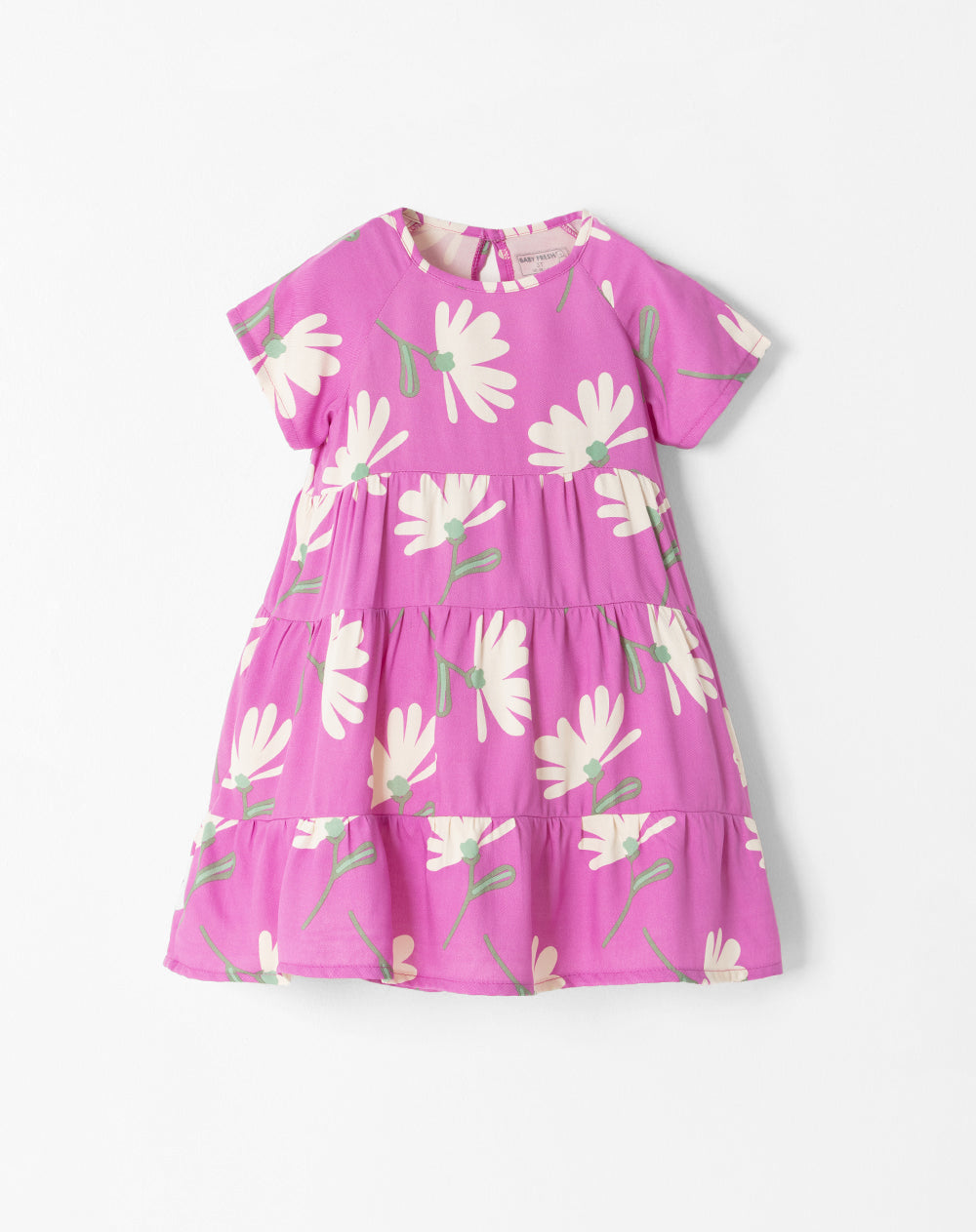 Vestido medio morado estampado