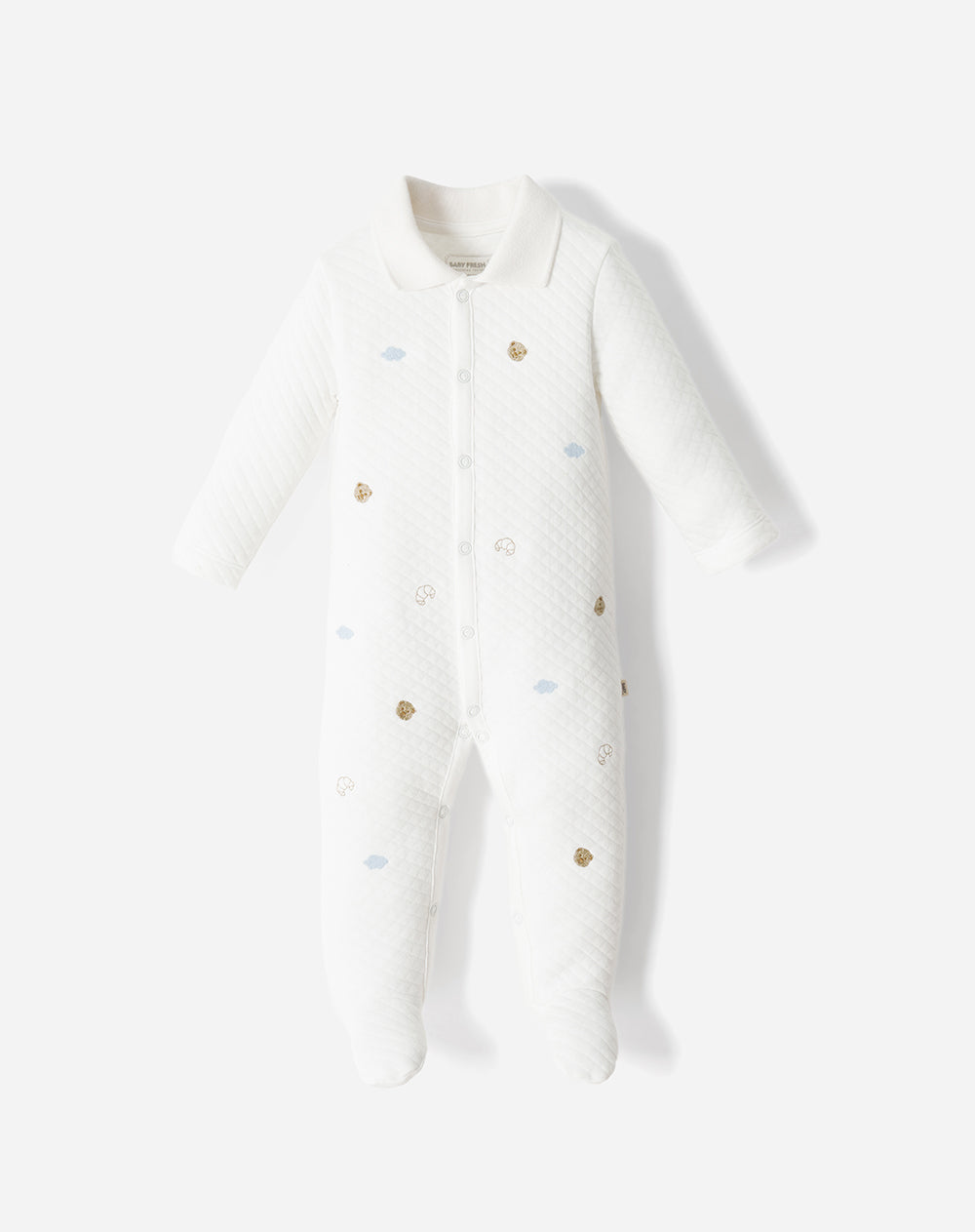 Pijama algodón botones a presión apliques bordados bebé niño