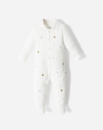 Pijama algodón botones a presión apliques bordados bebé niño