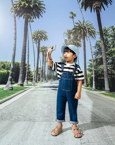 Overol denim regular índigo oscuro niño