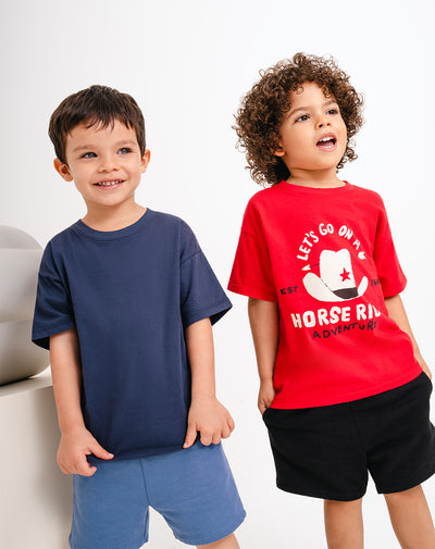 2 camisetas regular fit manga corta surtida