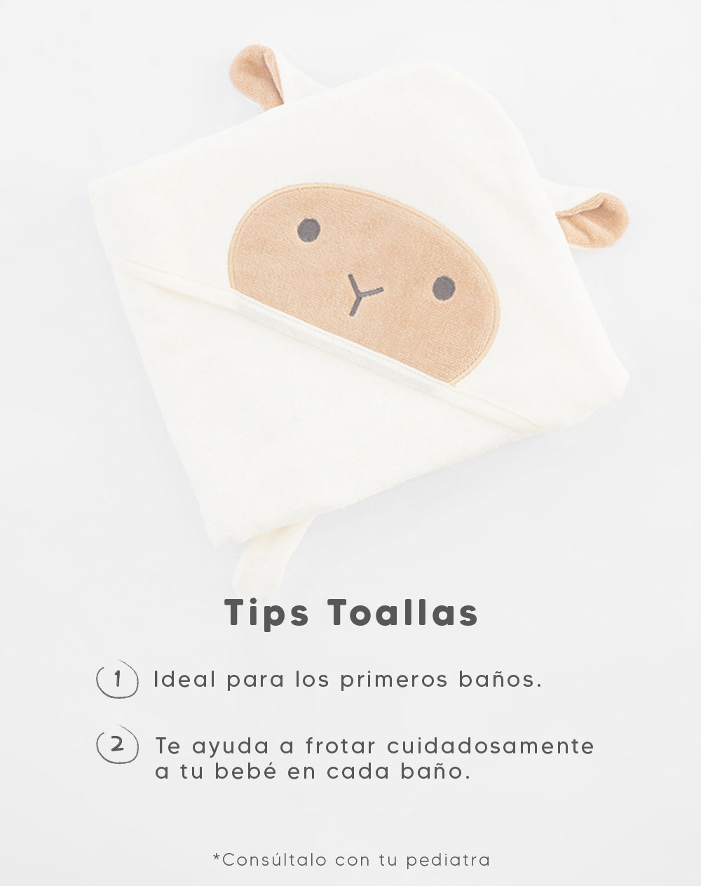 Toalla de oveja  con capucha blanco