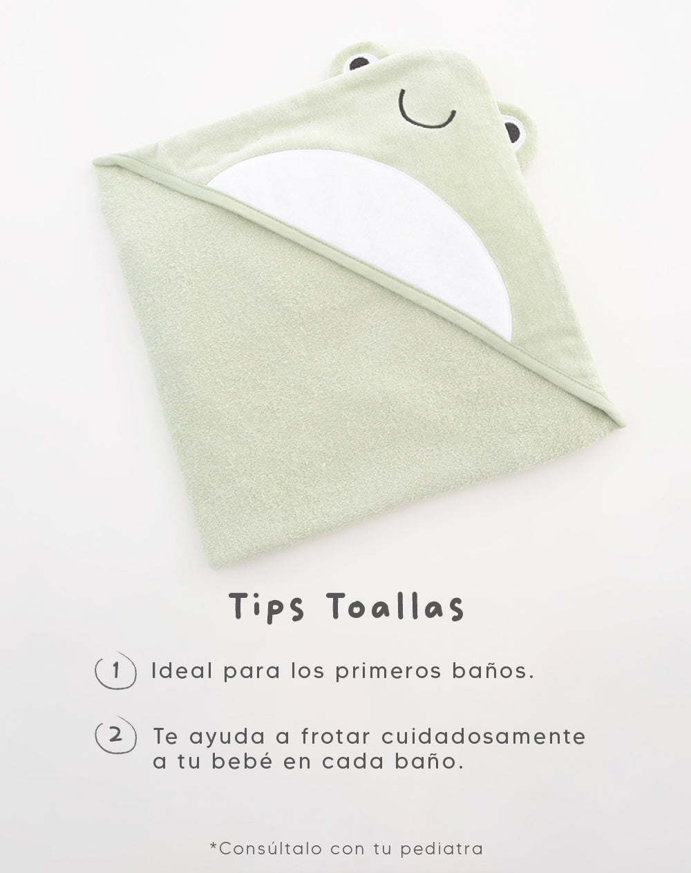 Toalla de sapo con capucha verde