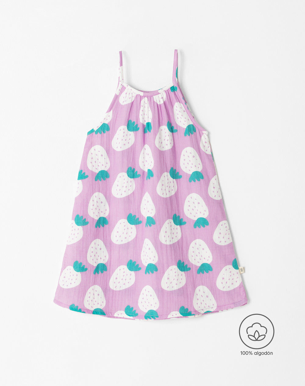 Vestido largo lila estampado