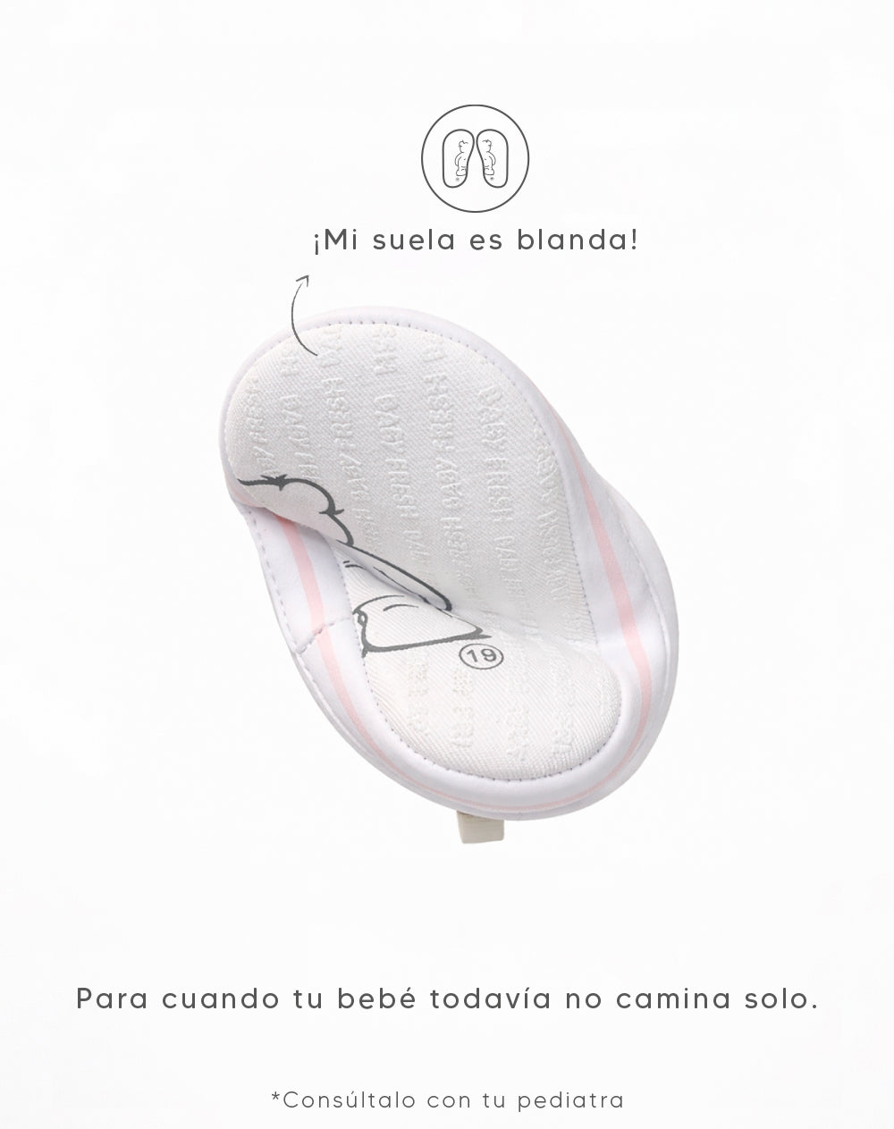 Tenis suela blanda estampado bebé niña
